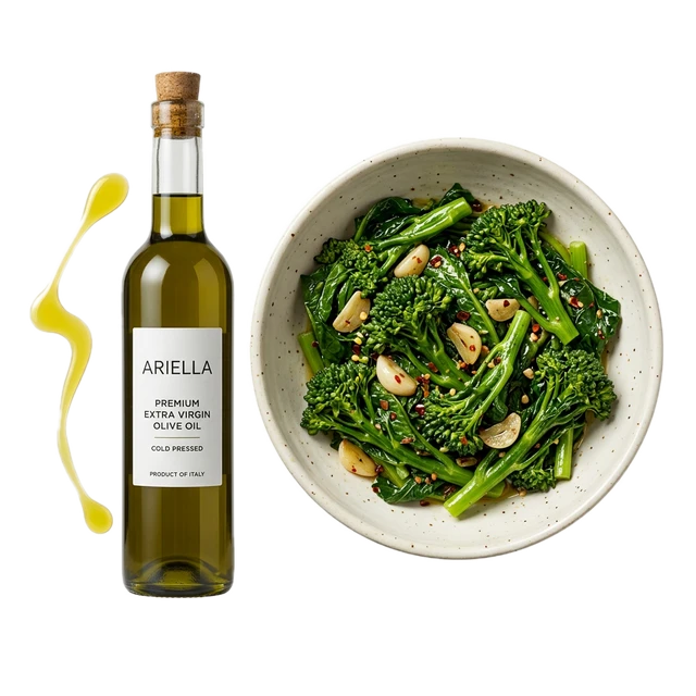 Broccoli raab, cooked, made with oil