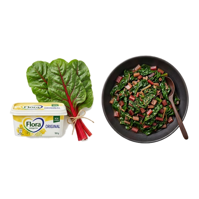 Chard, cooked, made with margarine