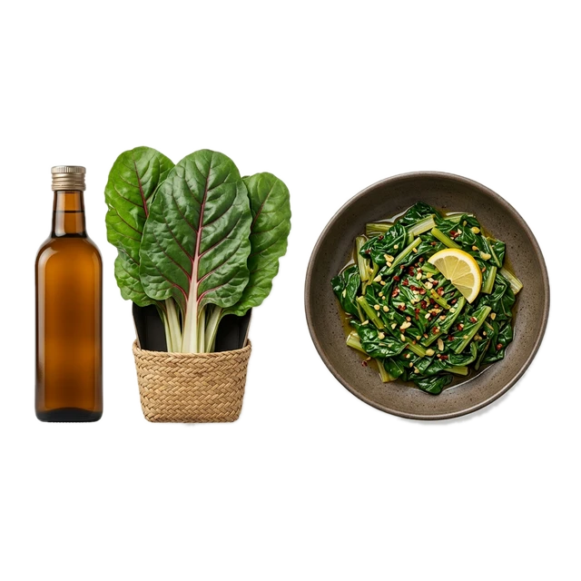 Chard, cooked, made with oil