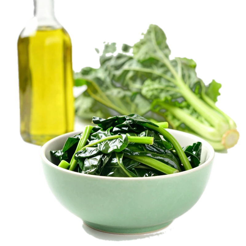 Collards, fresh, cooked with oil