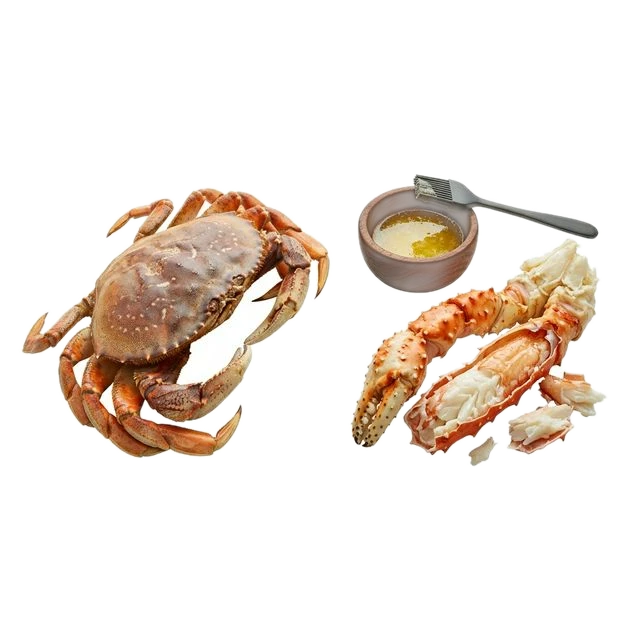 Crab, baked or broiled, fat added