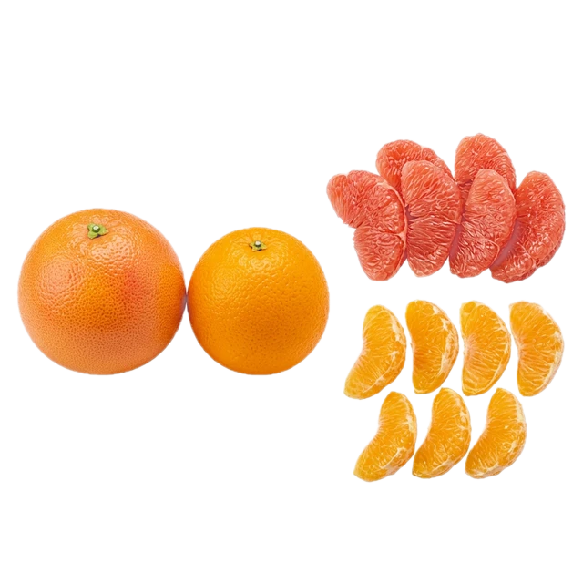 Grapefruit and orange sections, raw
