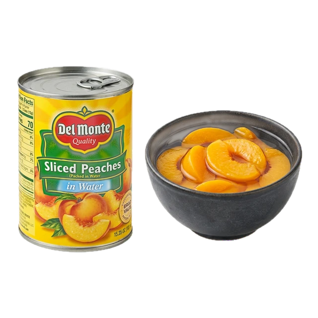 Peach, cooked or canned, unsweetened, water pack